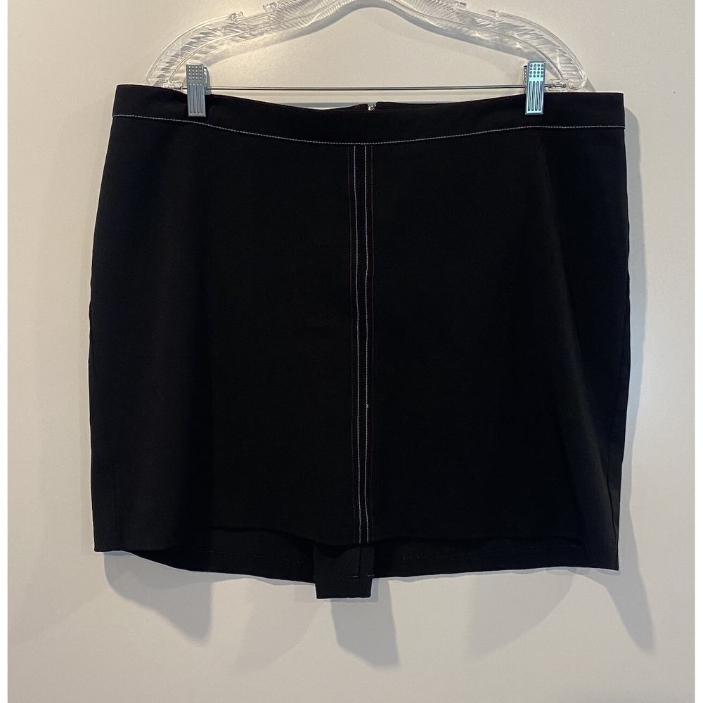 Torrid Vintage Black Contrast Stitch Mini Skirt Womens Size 14